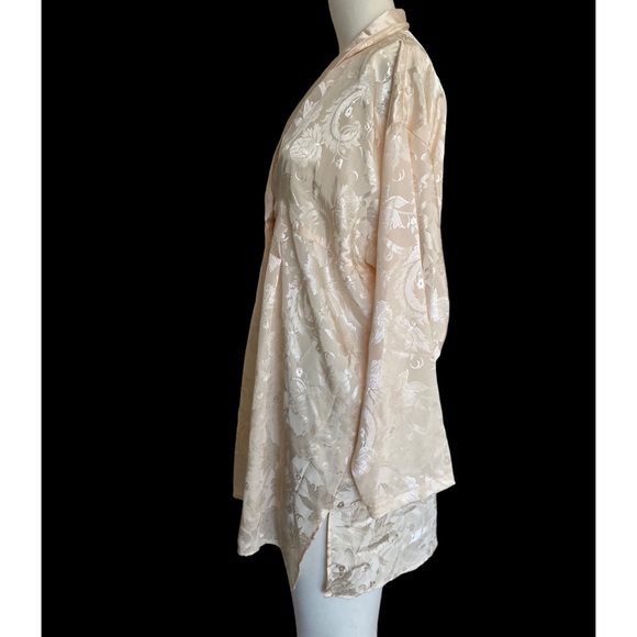 Vintage Victorias Secret Gold Label Jacquard Satin Sleep Shirt Gown M/L - Picture 6 of 8